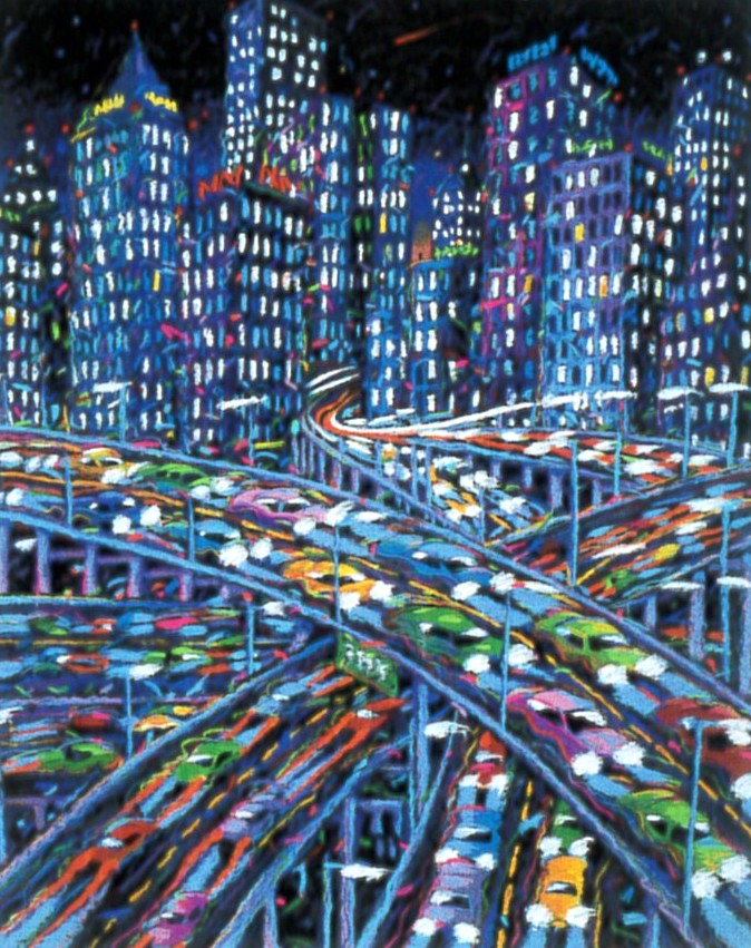 ジェームス・タルマージの絵画作品　タイトルは、ダウンタウン